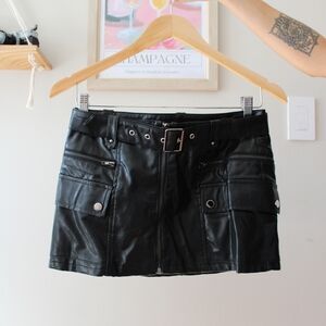 Edikted Pleather Cargo Mini Skirt